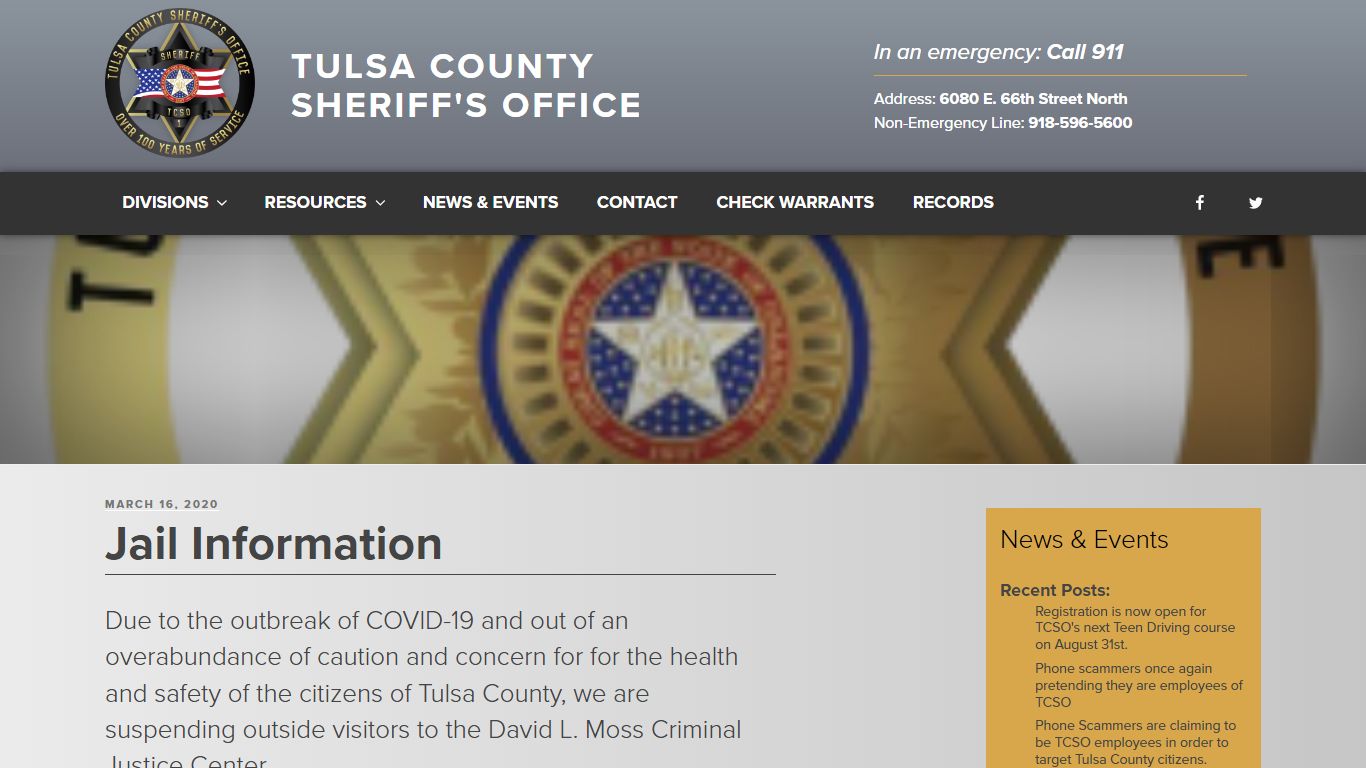 Jail Information - Tulsa County Sheriff's Office